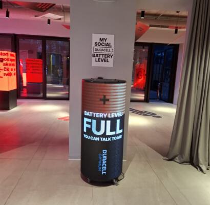 cylinder led scherm duracell