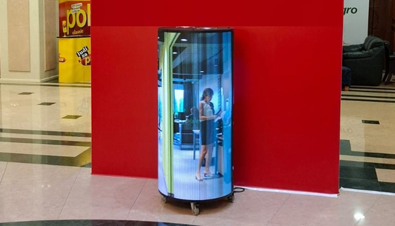 Verrijbaar cylinder led scherm